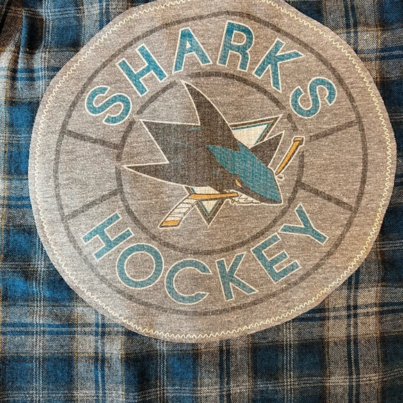 San Jose Sharks One-of-a-Kind Weatherproof Vintage Custom Unisex Flannel - Picture 5 of 5
